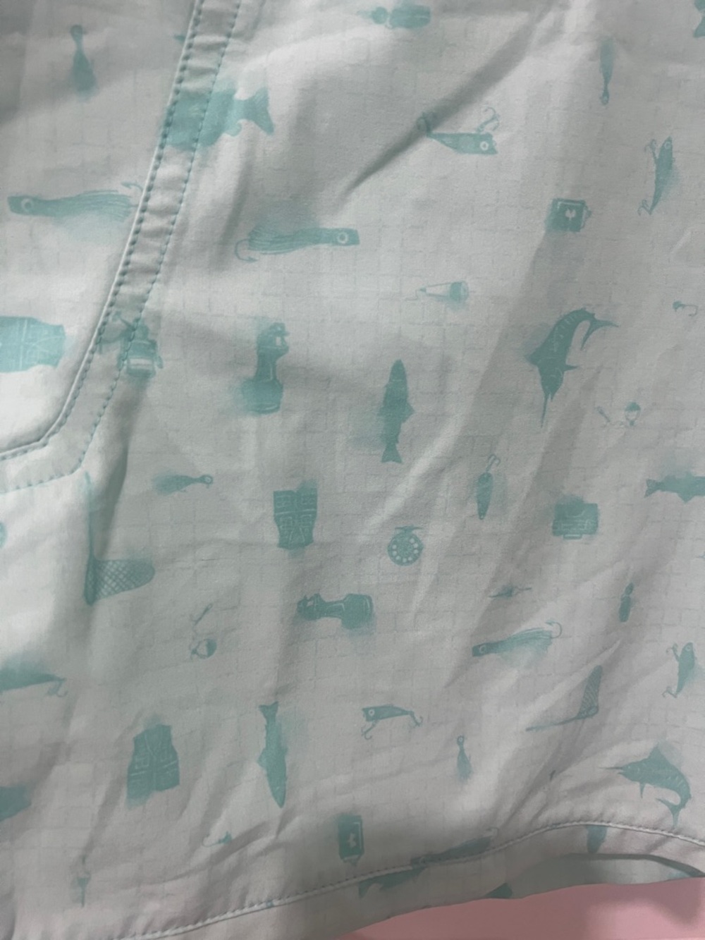 Under Armour Tide Chaser Aqua Fish Print Board Shorts Size 40 NWT - Picture 6 of 8